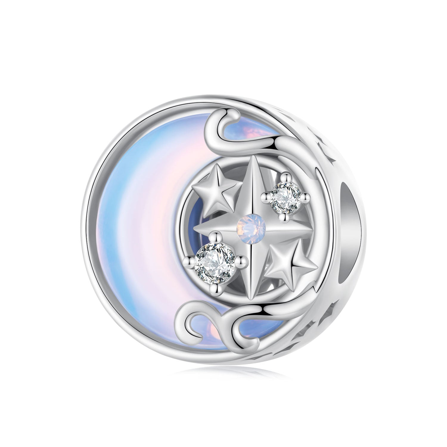 Celestial Button, Cosmic Owl, CZ’s, Sterling hotsell Silver